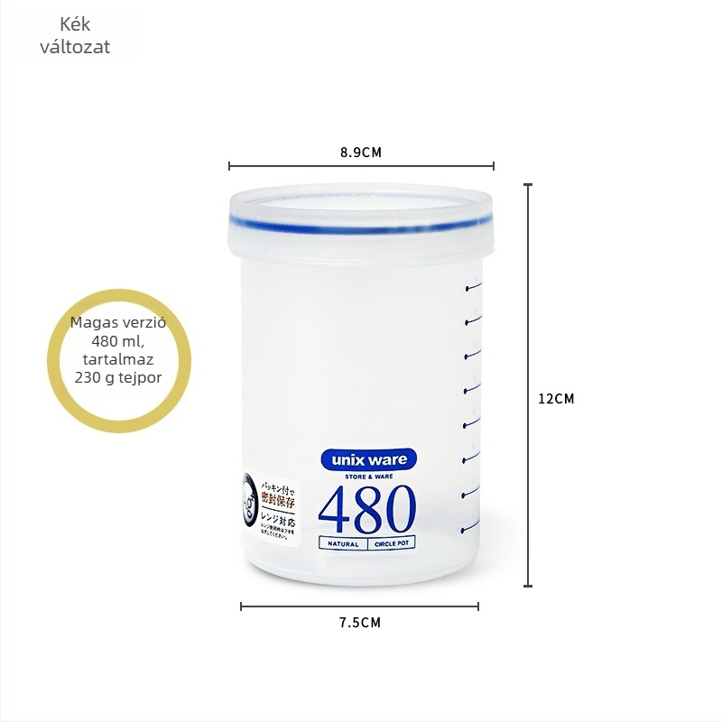 Asvel/Achel Tejpor Tartály – Zárt, Nedvességálló, Élelmiszer-minőségű Műanyag, Hordozható Tároló Tejporhoz, Alkalmas 1–2 Éveseknek