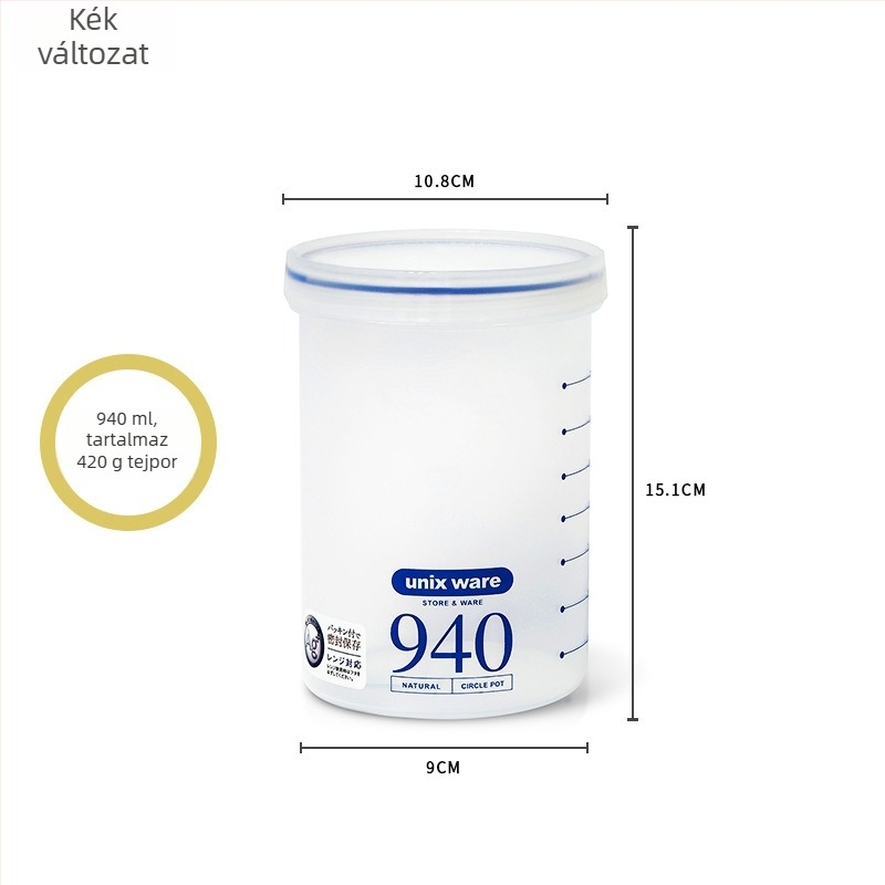 Asvel/Achel Tejpor Tartály – Zárt, Nedvességálló, Élelmiszer-minőségű Műanyag, Hordozható Tároló Tejporhoz, Alkalmas 1–2 Éveseknek