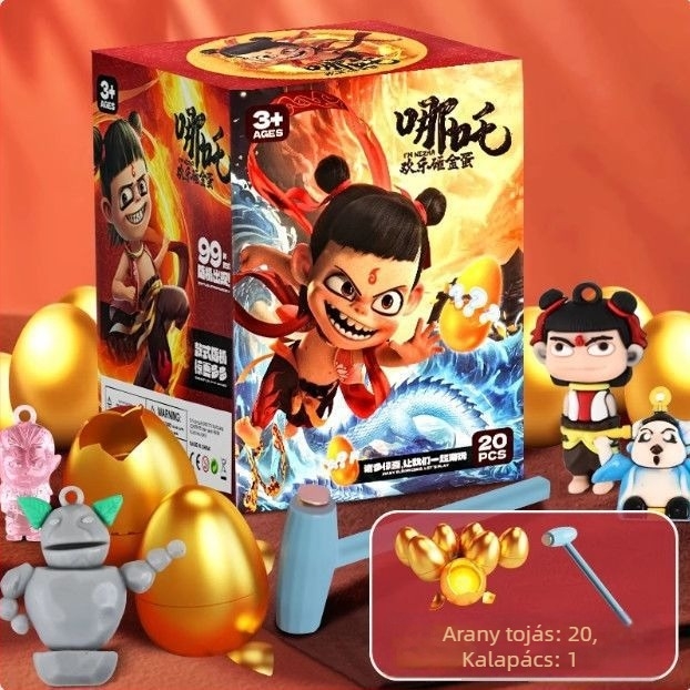 Plüss játék arany tojás meglepetéssel – rejtett dobozos kivitel, 0–3 éveseknek