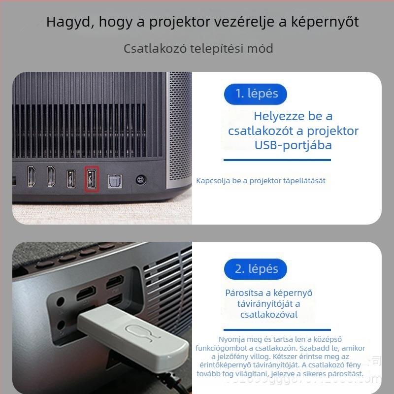 Elektromos vetítővászon projektor bekapcsolásához/kikapcsolásához, automatikus szinkronemeléssel, USB indítóval, távirányító nélkül, modell DZ-S001