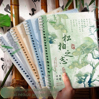 Kaba Bear KBX-2299 Kínai stílusú notesz spirálkötéssel, 40 oldal, 20 lyuk, belső oldal anyaga: nyers cellulóz