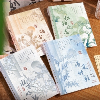 Kaba Bear KBX-2299 Kínai stílusú notesz spirálkötéssel, 40 oldal, 20 lyuk, belső oldal anyaga: nyers cellulóz