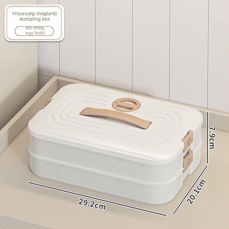 Dumpling Box – műanyag, több rétegű tároló a fagyasztóhoz és a konyhához (Modell: Dumpling Box, Eredet: Langfang, Modern Minimalista stílus)