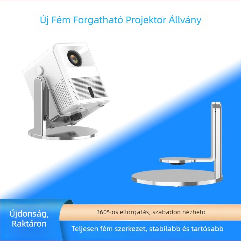 Projektorállvány, kompakt asztali kivitel, megerősített, ultra-stabil, állítható szög, többfunkciós