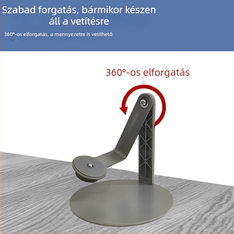 Projektorállvány, kompakt asztali kivitel, megerősített, ultra-stabil, állítható szög, többfunkciós