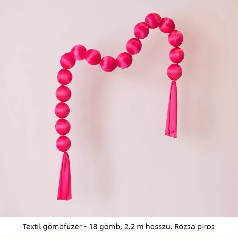 Bangou habgömbökből álló girland – lánc textilgömbökből a háttérfalhoz, INS-stílus, 2353, terem elrendezési eszköz