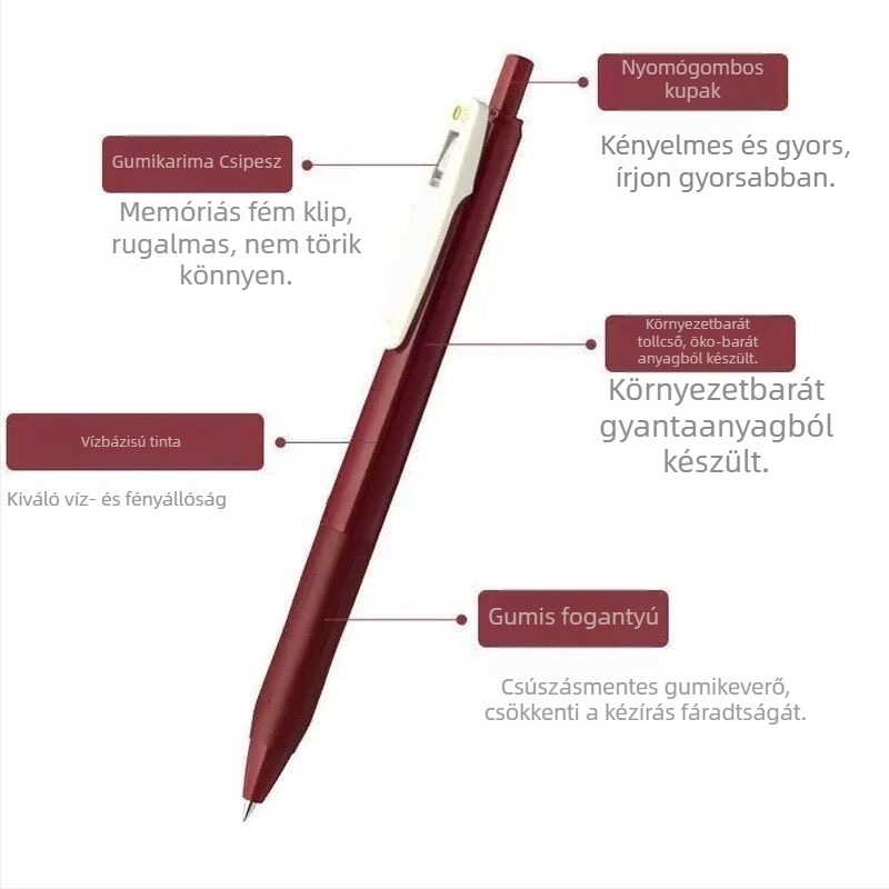 Golyóstoll, retro sorozat, golyóbetét vég, rozsdamentes acél hegye, gyorsan száradó tinta, zárás nyomással