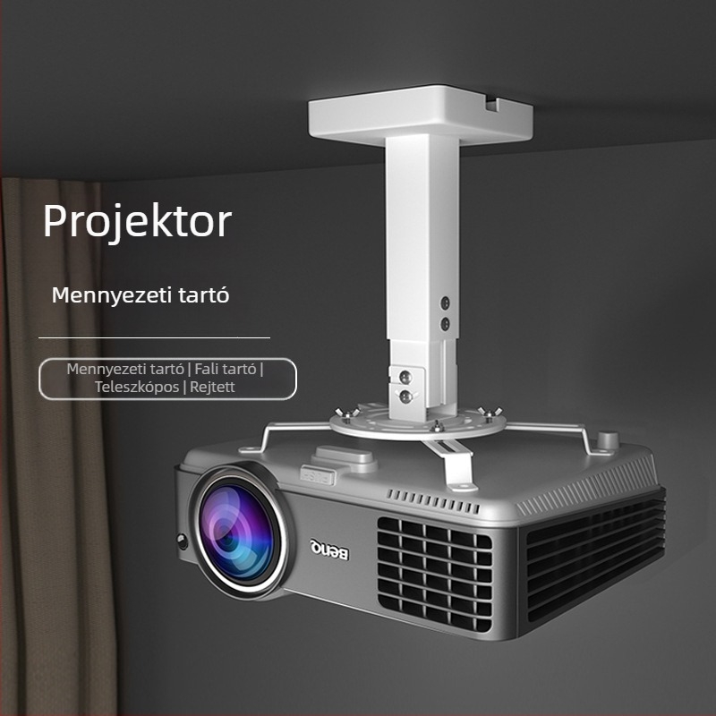 Siyin H350 Projektor-tartó, fehér, mennyezeti és falra szerelhető, állítható, otthoni használatra