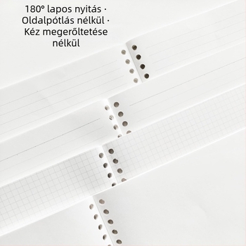 B5 jegyzetfüzet kivehető oldalakkal, 50 oldal, 26 lyukas perforáció, dupla offset papír