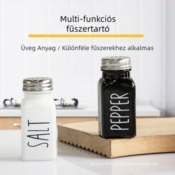 Yehong üveg fűszertartó készlet – YH-918198; Anyag: üveg; Alkalmazható fűszerek: szilárd fűszerek; Stílus: modern minimalist