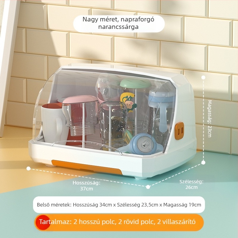 Cumisüveg és baba étkészlet tároló polc, szárító rekesszel és porvédő tetővel — márka Hijiada, tejpor doboz stílus: Egyéb