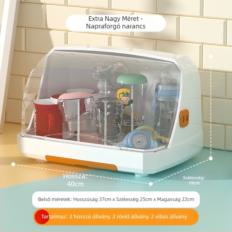 Cumisüveg és baba étkészlet tároló polc, szárító rekesszel és porvédő tetővel — márka Hijiada, tejpor doboz stílus: Egyéb