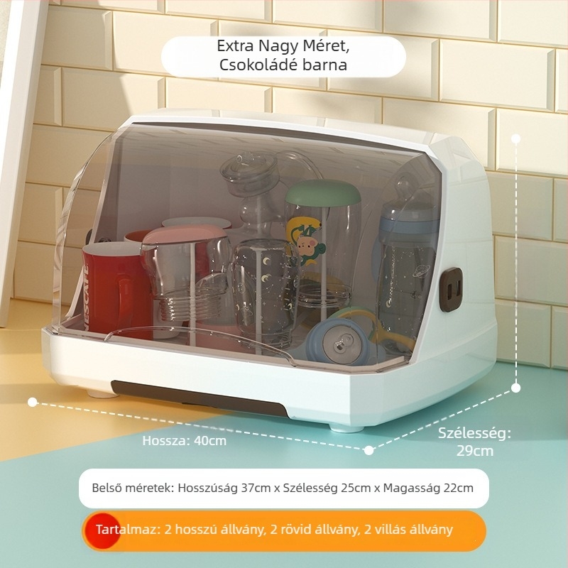 Cumisüveg és baba étkészlet tároló polc, szárító rekesszel és porvédő tetővel — márka Hijiada, tejpor doboz stílus: Egyéb