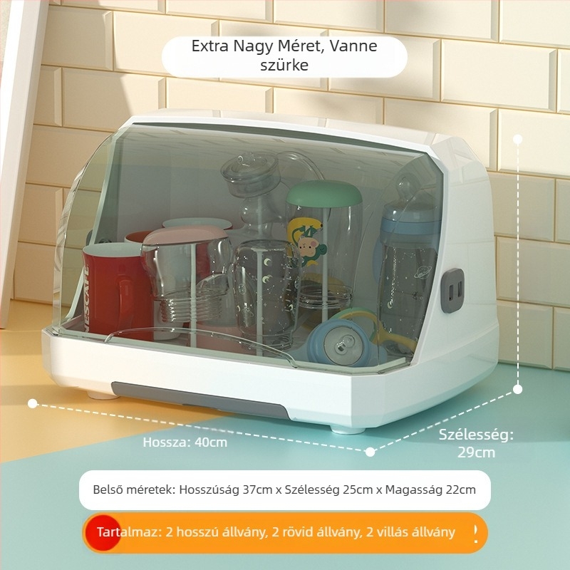 Cumisüveg és baba étkészlet tároló polc, szárító rekesszel és porvédő tetővel — márka Hijiada, tejpor doboz stílus: Egyéb