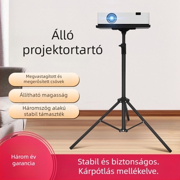 Állítható magasságú projektor háromlábú állvány emelő tálcával, multifunkcionális