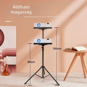 Állítható magasságú projektor háromlábú állvány emelő tálcával, multifunkcionális