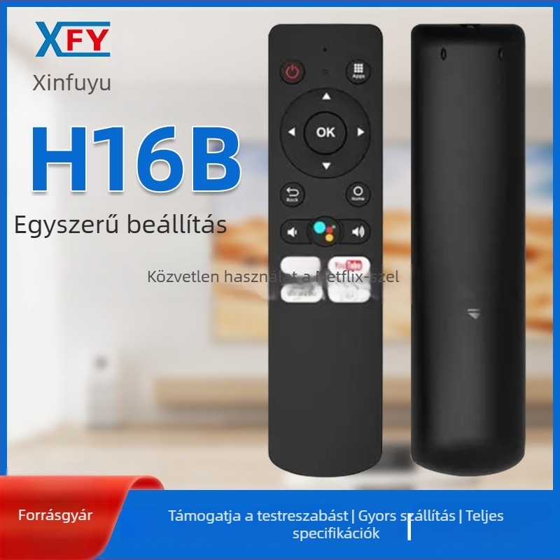 H16B 16-gombos vezeték nélküli Bluetooth okos távirányító projektorhoz és LCD TV-hez, 2.4G infravörös