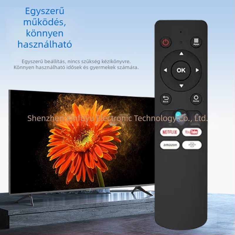 H16B 16-gombos vezeték nélküli Bluetooth okos távirányító projektorhoz és LCD TV-hez, 2.4G infravörös