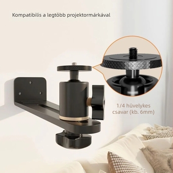 Fali projektor tartó – otthoni használatra, ágy melletti rögzítés, kompatibil XGIMI, Dangbei és JmGO projektorokkal