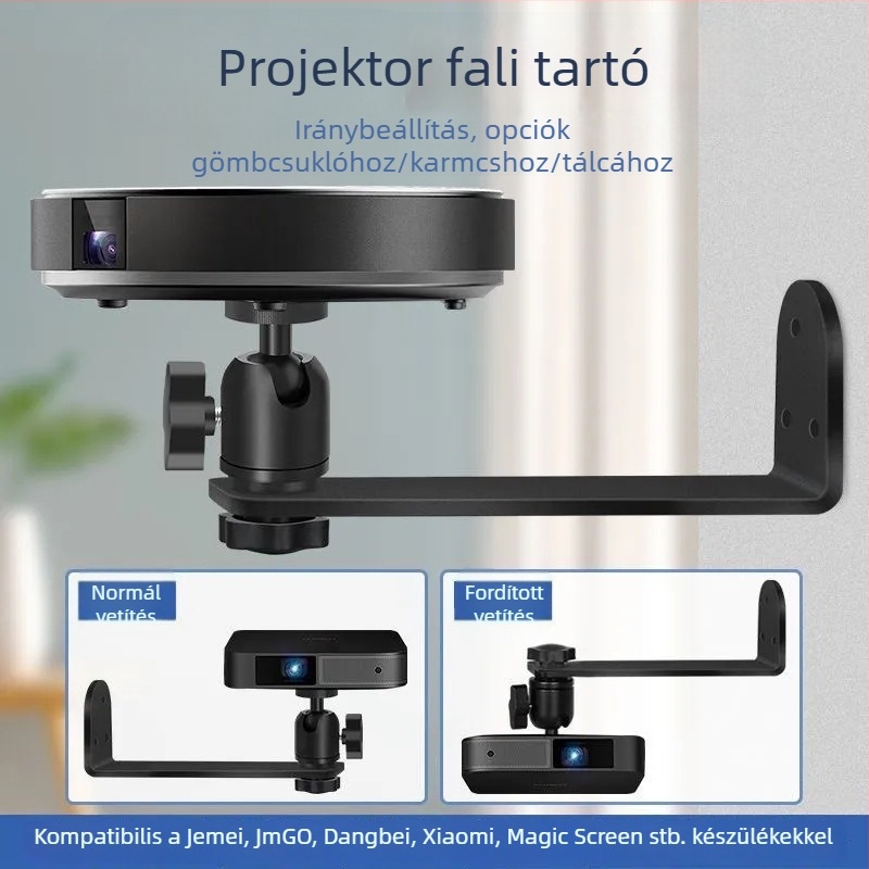 Fali projektor tartó – otthoni használatra, ágy melletti rögzítés, kompatibil XGIMI, Dangbei és JmGO projektorokkal