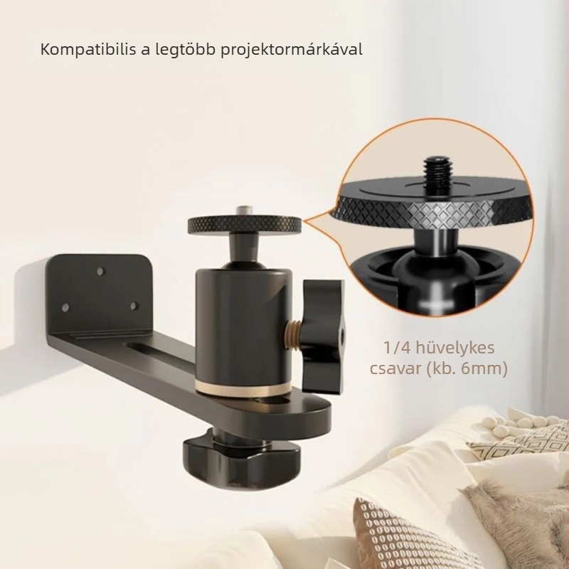 Fali projektor tartó – otthoni használatra, ágy melletti rögzítés, kompatibil XGIMI, Dangbei és JmGO projektorokkal