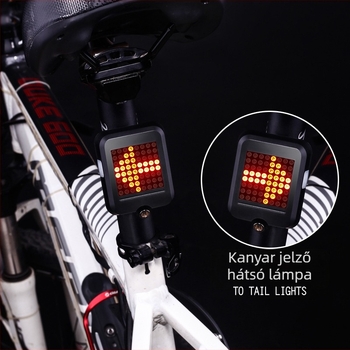 Okos MTB hátsó lámpa kanyarjelzővel, szenzoros fékezéssel, USB töltéssel, lézeres hátsó fény vetítésével — PAGAO; Feldolgozás testreszabása: Igen; Licencelhető magáncímke: Igen; Import: Nem