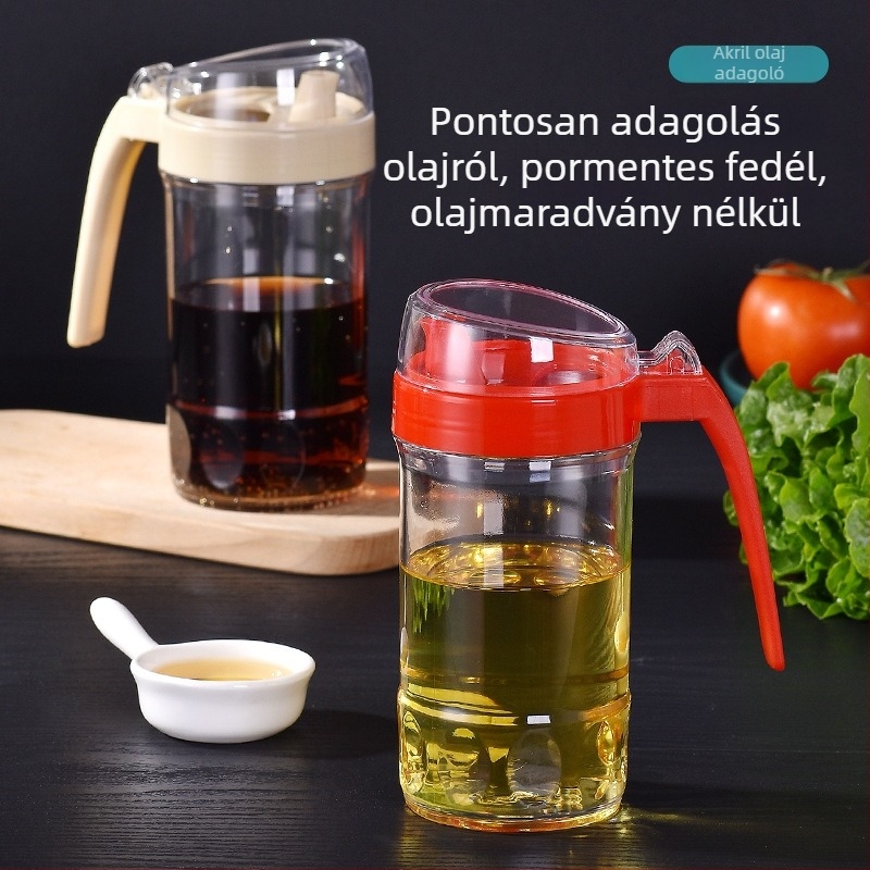 Akril olajtartó üveg, nagy kapacitás, automatikus nyitás-zárás, szivárgásmentes