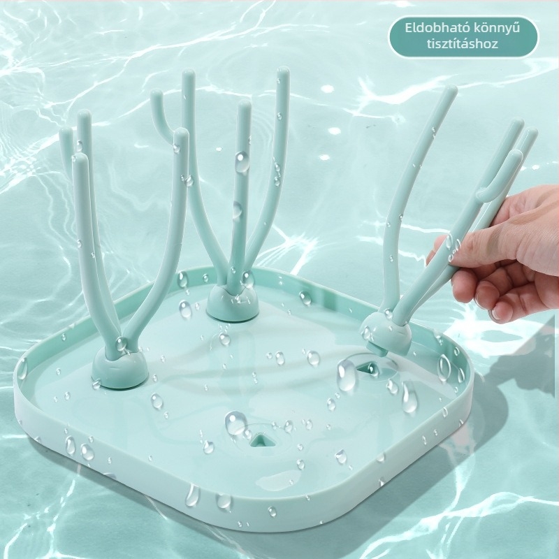 Cumisüveg tartó – többfunkciós, összecsukható szárító állvány cumisüvegekhez; eredet Zhejiang; egyedi csomagolás; márka Handsome boy