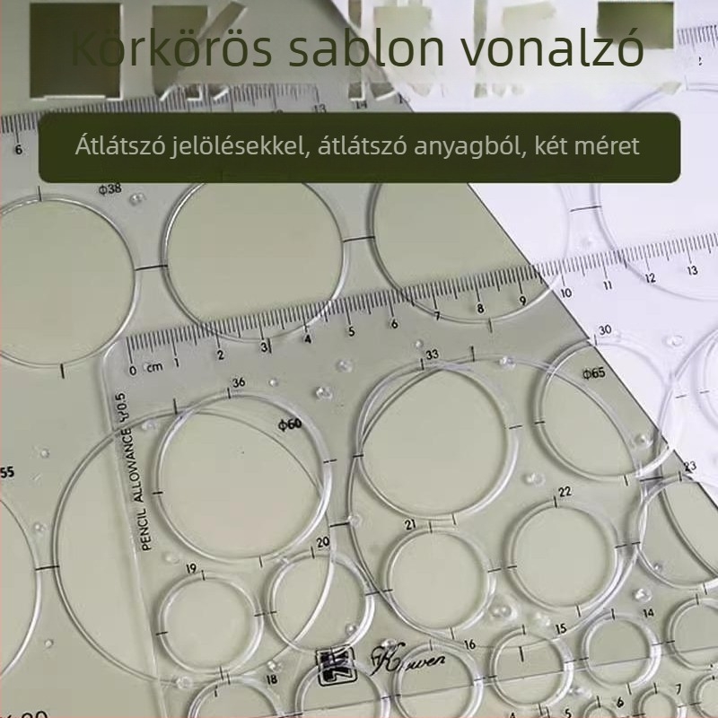 Körkörös sablon vonalzó készlet körök és ellipszisek tervezéséhez, modell Ljq, Friendly márka