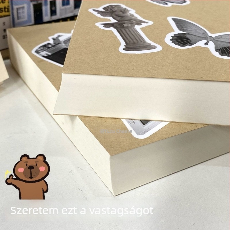 Rendkívül vast üres jegyzetfüzet letéphető oldalakkal, középiskolai tanuláshoz és gyakorláshoz, szemkímélő
