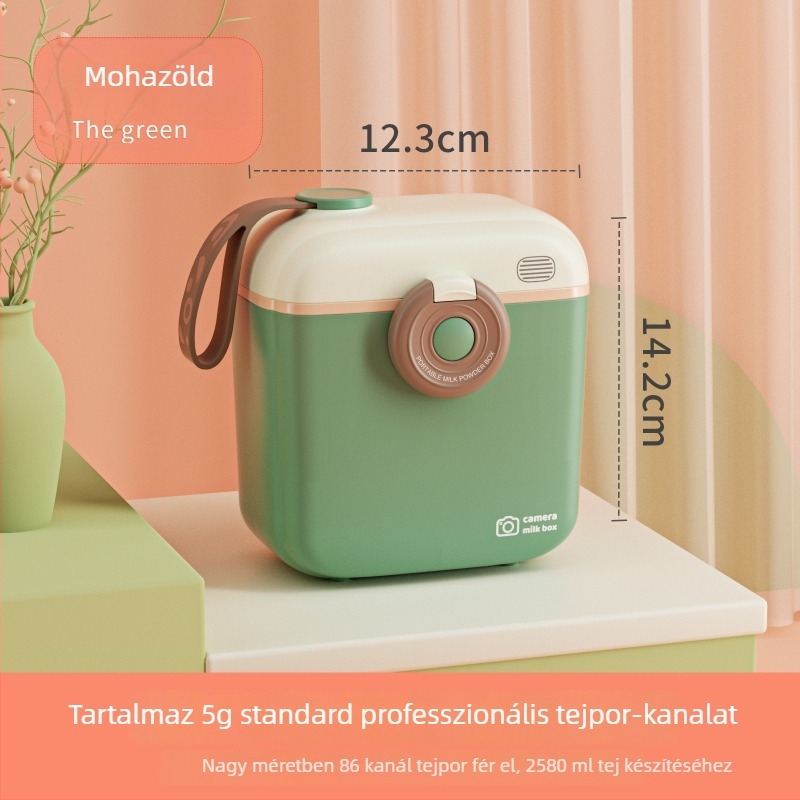 Baba tejpor tároló doboz - hordozható nyakpánttal, zárt antibakteriális, kamera-stílusú, Daxin márka, újszülött számára