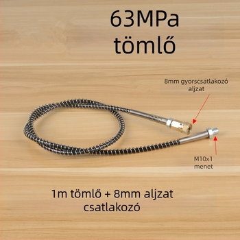Magasnyomású tömlő légpumpához, 63 MPa / 30 MPa, kiáramló csatlakozó női csatlakozóval