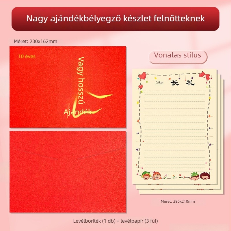 Felnőtté válás ünnepére szánt borítékos levélpapír készlet – Modell Z0026, Kínai boríték stílus, Márka Other, Import nélkül