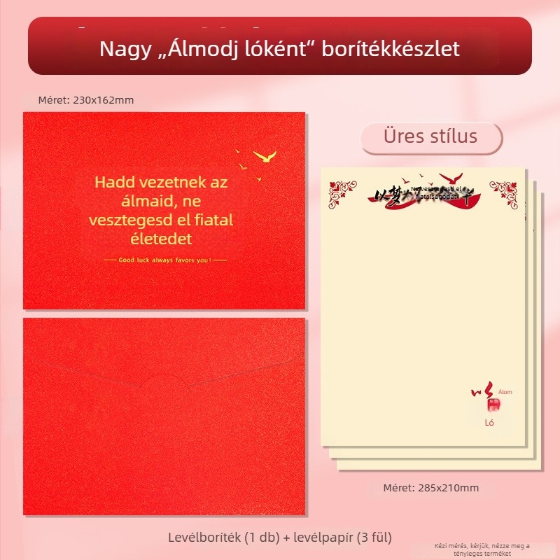 Felnőtté válás ünnepére szánt borítékos levélpapír készlet – Modell Z0026, Kínai boríték stílus, Márka Other, Import nélkül