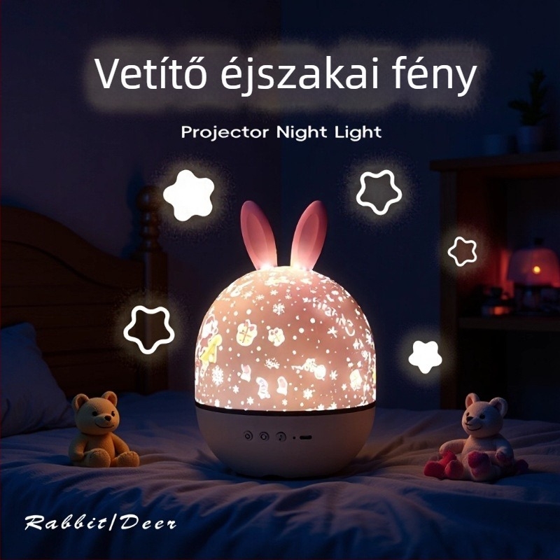 Csillagos ég vetítő lámpa zenés dobozzal - USB tápegység, Bluetooth, hang, asztali kivitel, Termék szám 181