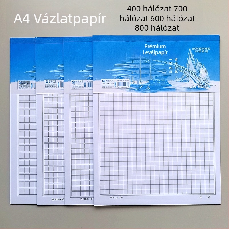 Kézirathoz való papír négyzetrácsokkal, 70 g, elérhető 400/600/700/800 rácsban