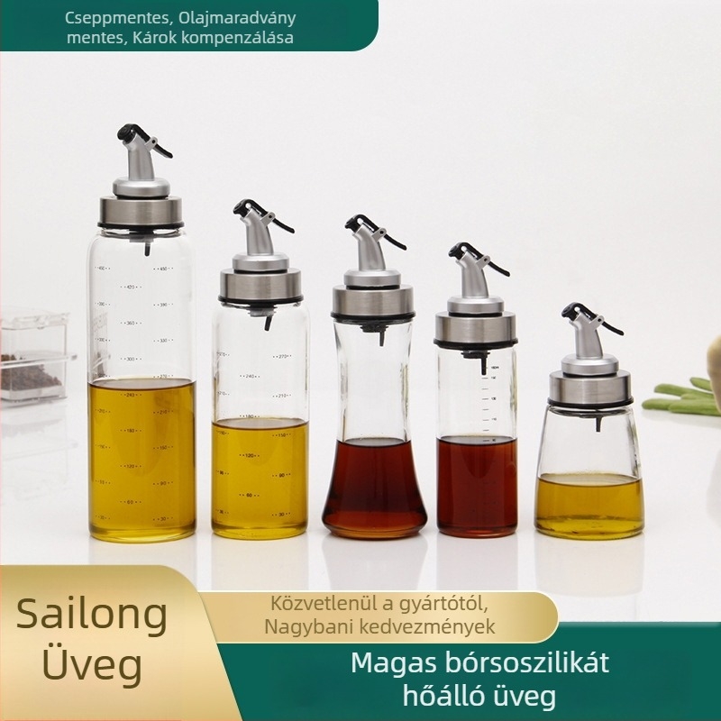 Yishide üveg olajtartó kanna — hőálló üveg, ívelt kifolyó a pontos öntéshez, modern, minimalist design