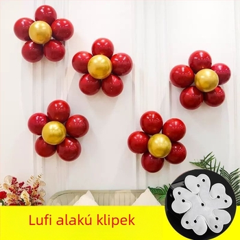 Szilva virág formájú lufi klipsz esküvői dekorációhoz – egyrétegű/kétszeres záróklipsz, lufi kiegészítő; Anyag: Egyéb; Lufi típusa: Landing Ball; Forma: Tail Ball