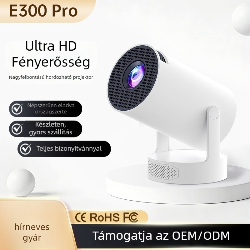 Házi projektor E300PRO, 720W, felbontás 720P (1280x720), Fényerő 200