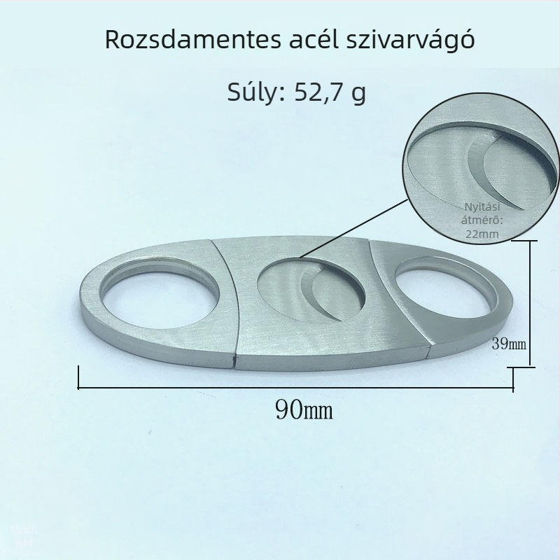 Rozsdamentes acél szivarolló opcionális logóval, csiszolt felülettel, kézi működtetésű