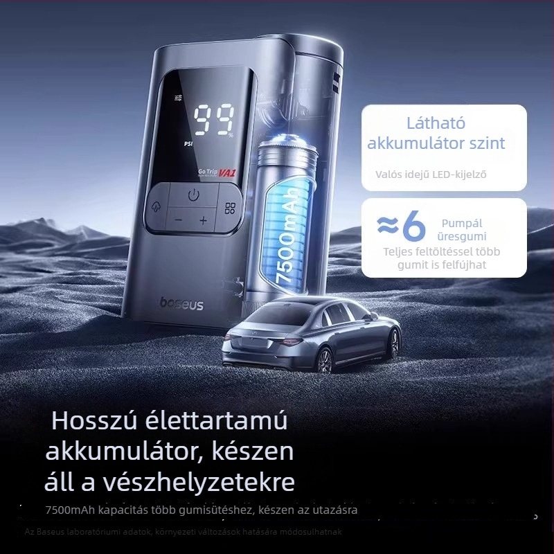 Baseus Gotrip VA1 Mini vezeték nélküli gumiabroncs-inflátor autókhoz és elektromos járművekhez
