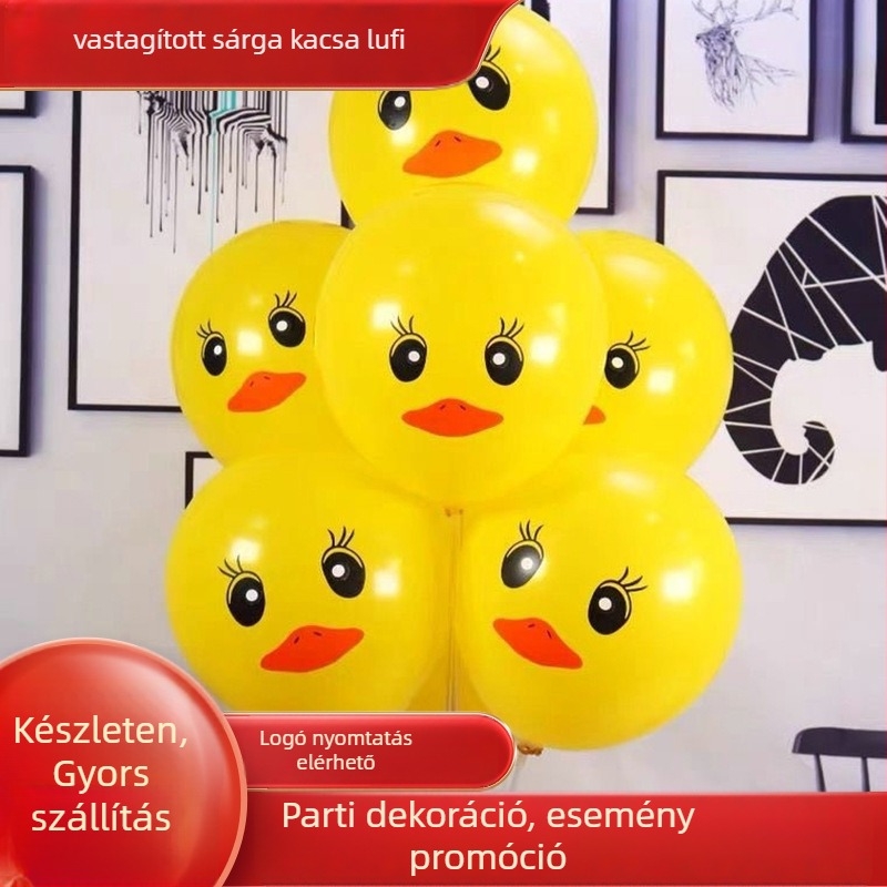 Latex gömb alakú lufi, nyomtatott logóval, Gyermeknapra