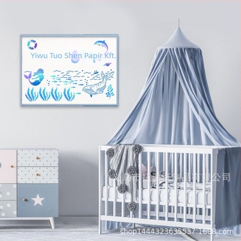 Óceán élővilág falikép sablon – hableány, bálna, teknős, medúza; PET anyag; Márka: Extension depth; Nem importált; IP licenc: Nincs
