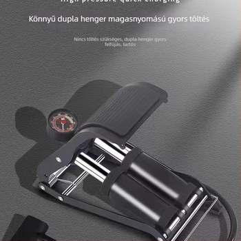 Lábpumpa, horizontális pedállal, vas test, 160 psi, kerékpárhoz