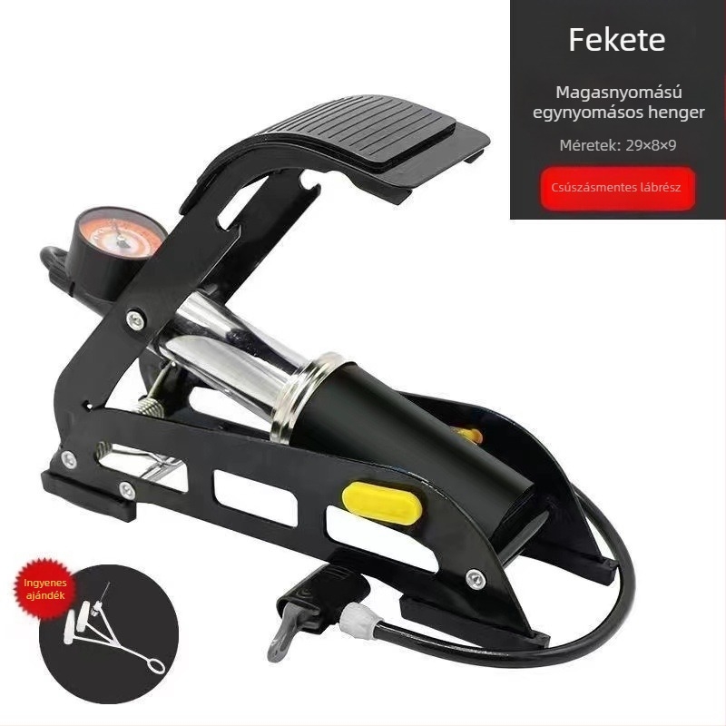 Lábpumpa, horizontális pedállal, vas test, 160 psi, kerékpárhoz