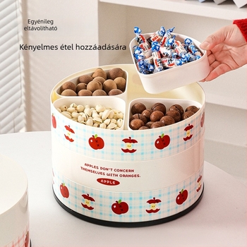 Műanyag gyümölcs tál fedővel, rajzfilmszerű dizájn, élelmiszer-minőségű, alkalmas diófélékre, cukorkákra és rágcsálnivalókra