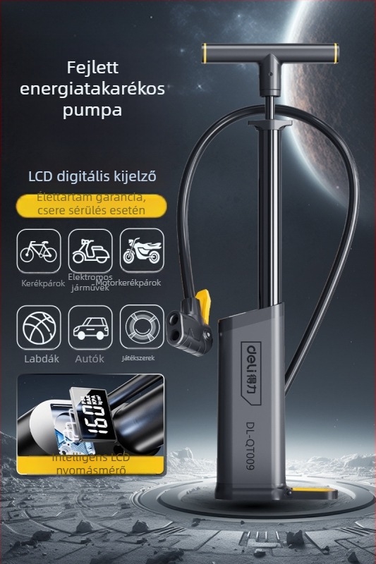Deli magasnyomású légpumpa kerékpárhoz, elektromos jármű akkumulátorához és autóhoz, modell qt0070809
