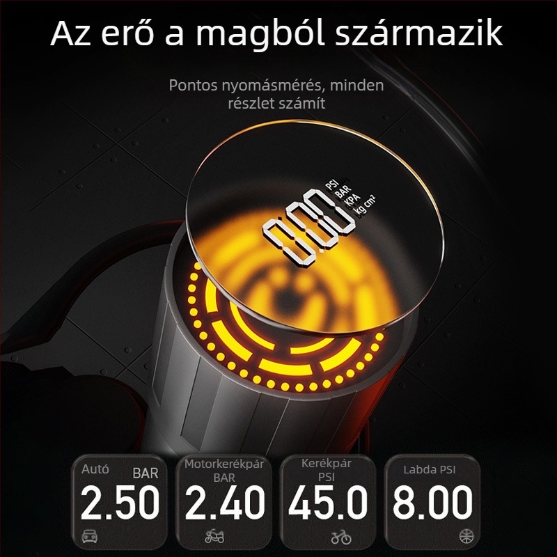 Deli magasnyomású légpumpa kerékpárhoz, elektromos jármű akkumulátorához és autóhoz, modell qt0070809