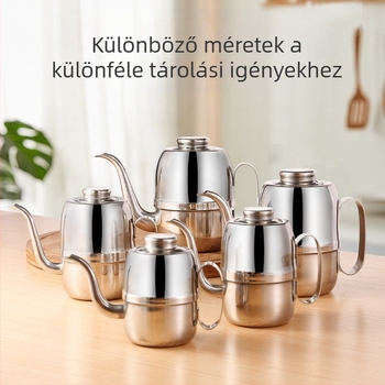 Nine Boats rozsdamentes acélból készült olajtartó kanna, nagy kapacitás, többfunkciós, logóval ellátva, modern minimalista stílus