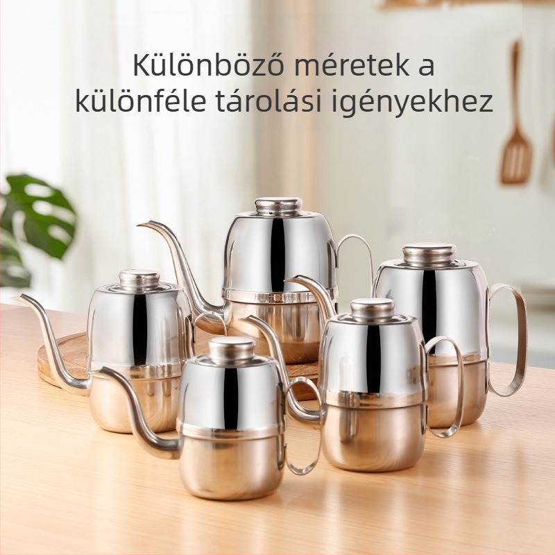 Nine Boats rozsdamentes acélból készült olajtartó kanna, nagy kapacitás, többfunkciós, logóval ellátva, modern minimalista stílus